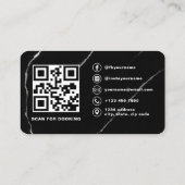 Nagel Specialist Kunstenaar Zwarte QR Code  Visitekaartje (Achterkant)