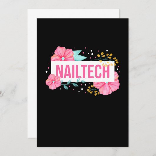 Nagel Tech Bloem Kaart (Voorkant / Achterkant)