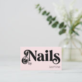 Nagel Tech Blush Roze Professionele Manicure Salon Visitekaartje (Staand voorkant)