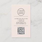 Nagel Tech Foto QR Code Blush Roze Visitekaartje (Achterkant)