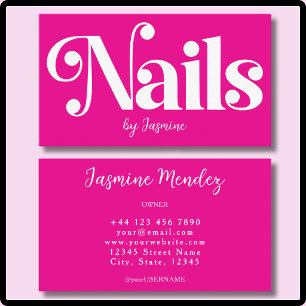 Nagel Tech Heet Roze Professionele Manicure Salon Visitekaartje