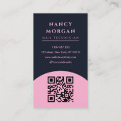 Nagel Tech Modern Boog Foto QR Code Visitekaartje (Achterkant)