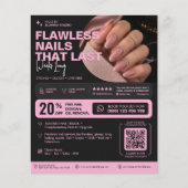 Nagel Tech Salon Studio Schoonheid Esthetisch Roze Flyer (Voorkant)