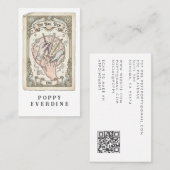 Nagel Tech Tarot QR Code Kaart Visitekaartje (Voorkant / Achterkant)