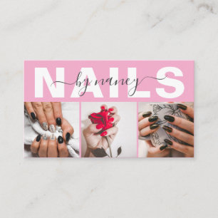 Nagel Tech Typografie Foto Roze  Visitekaartje