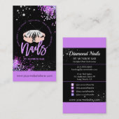 Nagelartiest diamant logo glitter nagellak visitekaartje (Voorkant / Achterkant)