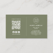Nagelartiest Donkergroene Monogram QR-code Logo Visitekaartje (Achterkant)