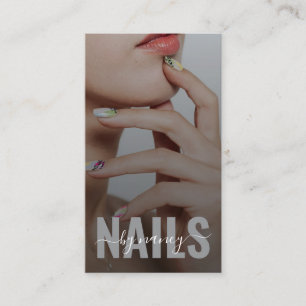 Nagelartiest Elegant Schrift Foto Monogram QR Code Visitekaartje