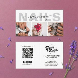 Nagelartiest Elegante Fotocollage QR-code Logo Visitekaartje
