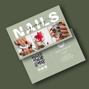 Nagelartiest Foto Collage Qr Code Logo Sagegroen  Visitekaartje