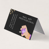 Nagelartiest Glow Script Handgetekende Afspraak Visitekaartje (Achterkant)
