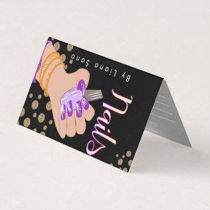 Nagelartiest Glow Script Handgetekende Afspraak Visitekaartje