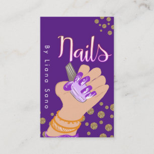 Nagelartiest Glow Script Handgetekende Illustratie Visitekaartje