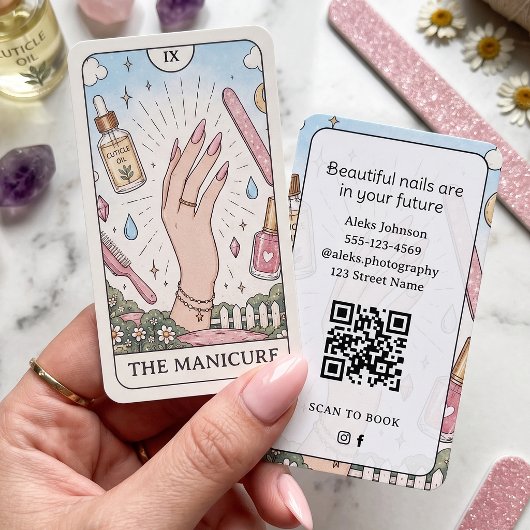Nagelartiest Hemel Tarot Visitekaartje