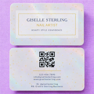 Nagelartiest Holografische QR-code Visitekaartje