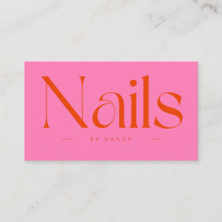 Nagelartiest Hot Pink Rode Typografie Visitekaartje