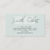 Nagelartiest moderne typografie script blauw visitekaartje (Achterkant)