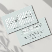 Nagelartiest moderne typografie script blauw visitekaartje