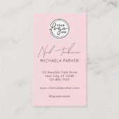 Nagelartiest Script Typografie Logo QR Code Foto Visitekaartje (Achterkant)