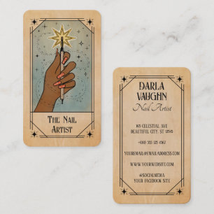 Nagelartiest Tarotkaart Stijl Illustratie Ster Visitekaartje