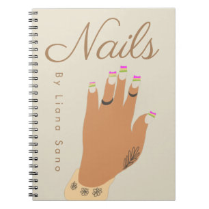 Nagelartiest Tatoeage Hand Illustratie Notitieboek
