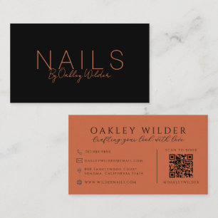 Nagelartiest Terracotta QR-code Visitekaartje