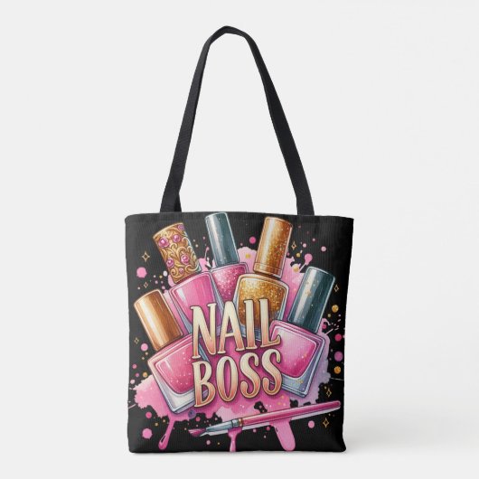 Nagelbaas manicure vingernagellak manicure tote bag (Achterkant)