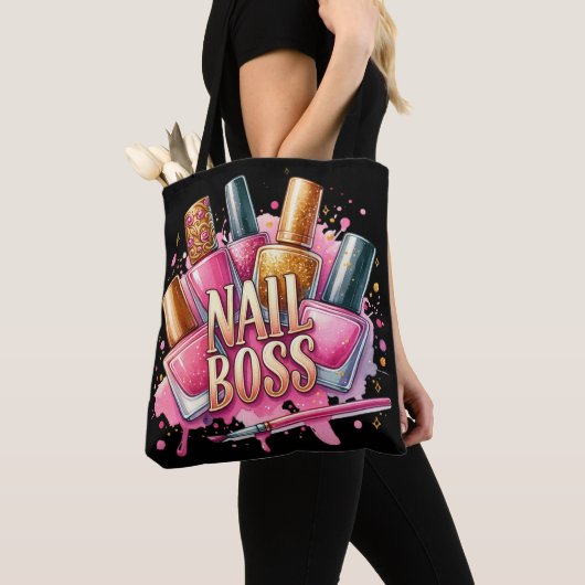 Nagelbaas manicure vingernagellak manicure tote bag (Dichtbij)