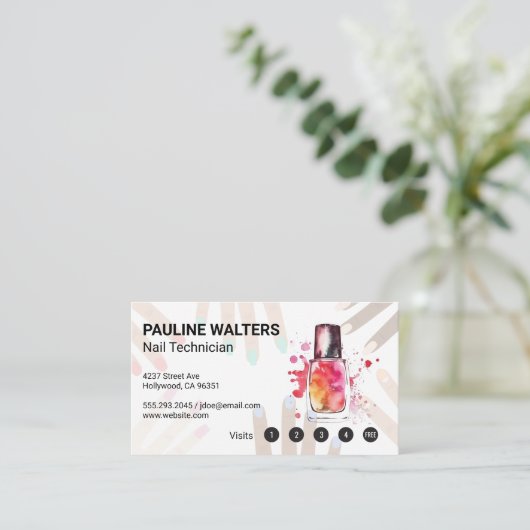 Nagelfles en Pet | manicure Klantenkaartje (Staand voorkant)