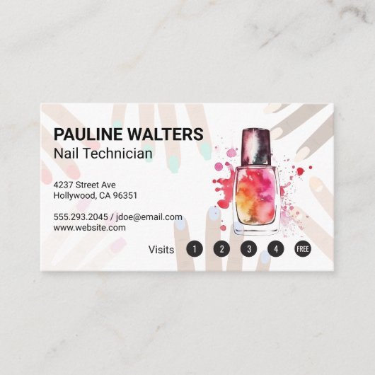 Nagelfles en Pet | manicure Klantenkaartje (Voorkant)