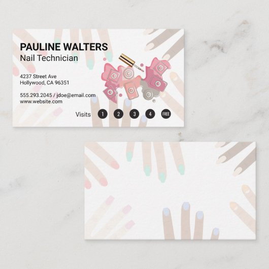 Nagelflesje en Pet | Loyalty-kaarten Klantenkaartje (Voorkant / Achterkant)