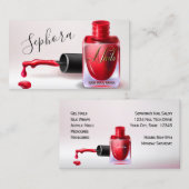 Nagelkunsten Technicus  - Rode nagellak2 Visitekaartje (Voorkant / Achterkant)