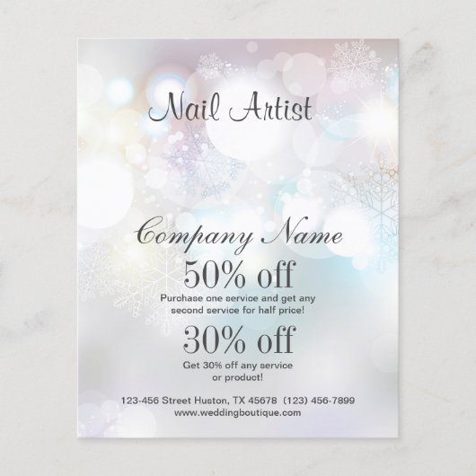 nagelkunstenaar business gepersonaliseerde flyer (Voorkant)