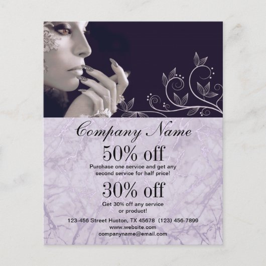 nagelkunstenaar business gepersonaliseerde flyer (Voorkant)