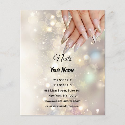 nagelkunstenaar business gepersonaliseerde flyer (Voorkant)