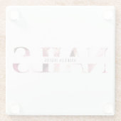 Nagelkunstenaar Elegant Modern Wit Roze Manicurist Glazen Onderzetter (Achterkant)