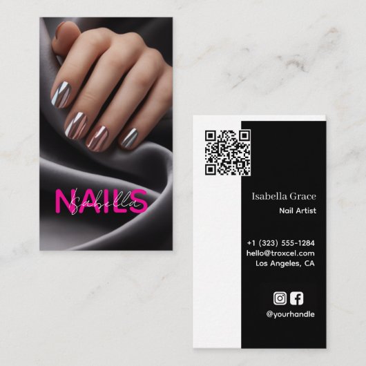 Nagelkunstenaar Foto Visitekaartje (Voorkant / Achterkant)