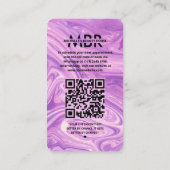 Nagelkunstenaar Instagram Marmer Paarse Modern Visitekaartje (Achterkant)