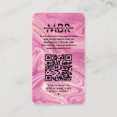 Nagelkunstenaar Instagram Roze Marmer Modern Visitekaartje (Achterkant)