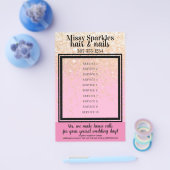 Nagelkunstenaar manicure pedicure salon prijstlijs flyer (Enkel)