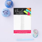 Nagelkunstenaar manicure pedicure salon prijstlijs flyer (Enkel)