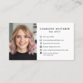 Nagelkunstenaar Mauve Polish Photo Modern Typograp Visitekaartje (Achterkant)