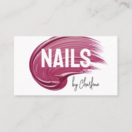 Nagelkunstenaar Mauve Poolse moderne typografie Visitekaartje (Voorkant)