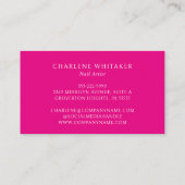 Nagelkunstenaar Modern handgeschreven script roze Visitekaartje (Achterkant)