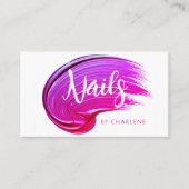 Nagelkunstenaar Modern handgeschreven script roze Visitekaartje (Voorkant)