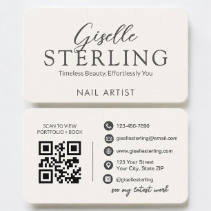 Nagelkunstenaar Neutrale QR-code Visitekaartje