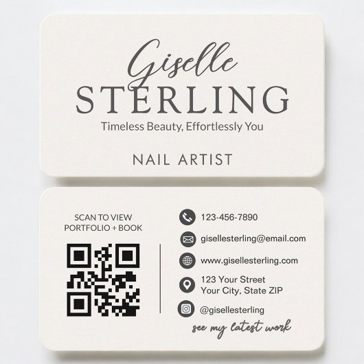 Nagelkunstenaar Neutrale QR-code Visitekaartje
