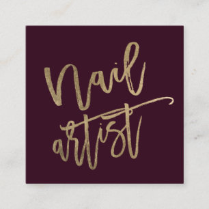 Nagelkunstenaar typografie goudschotwontypografie vierkante visitekaartje