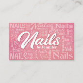 Nagelkunstenaar Word Art - Gentle Pastel Roos Visitekaartje (Voorkant)