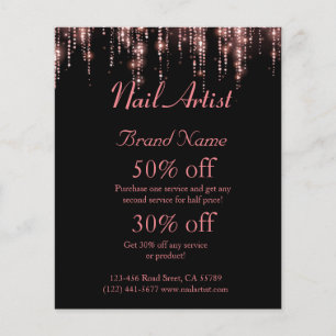 Nagelkünstlergeschäft personalisierter Flyer